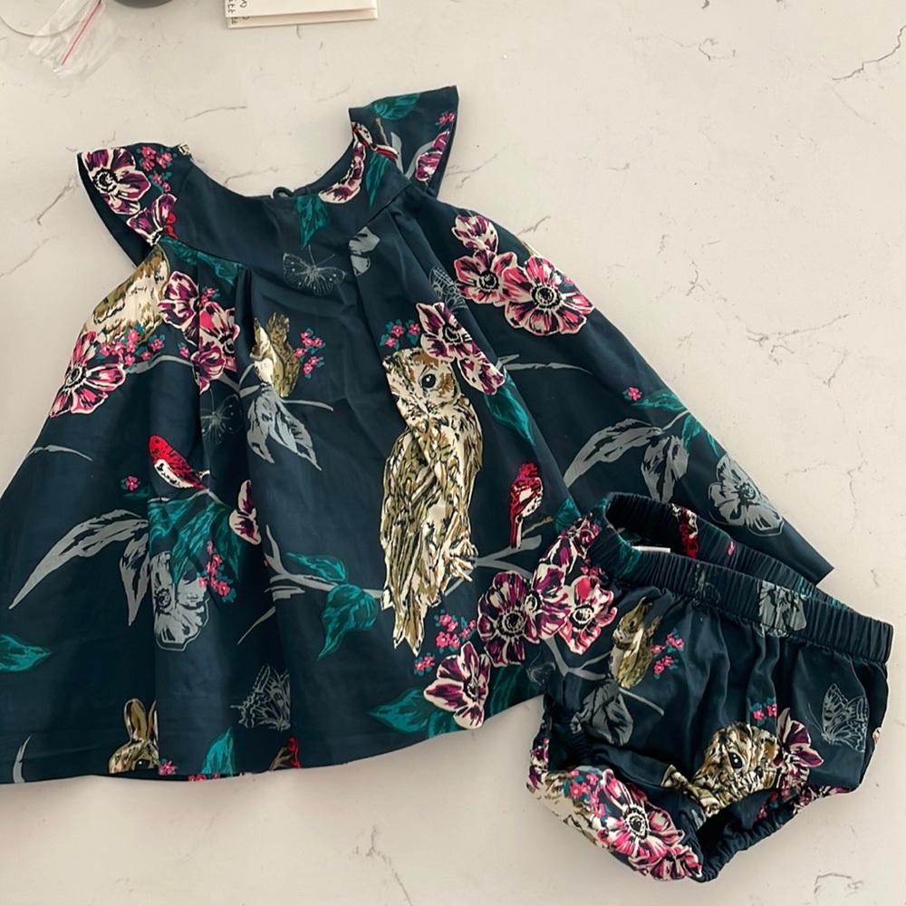 Beautiful Tea Collection Dress with Diaper Cover